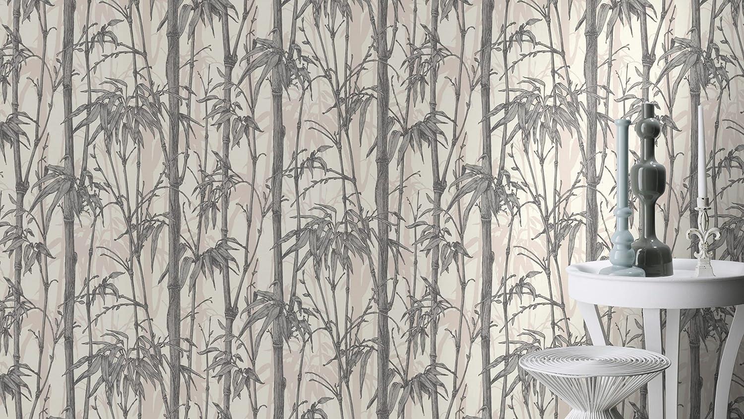 Rasch paperhangings Non Woven Wallpaper (Botanical) Grey White 10,05 m x 0,53 m Florentine III 484830