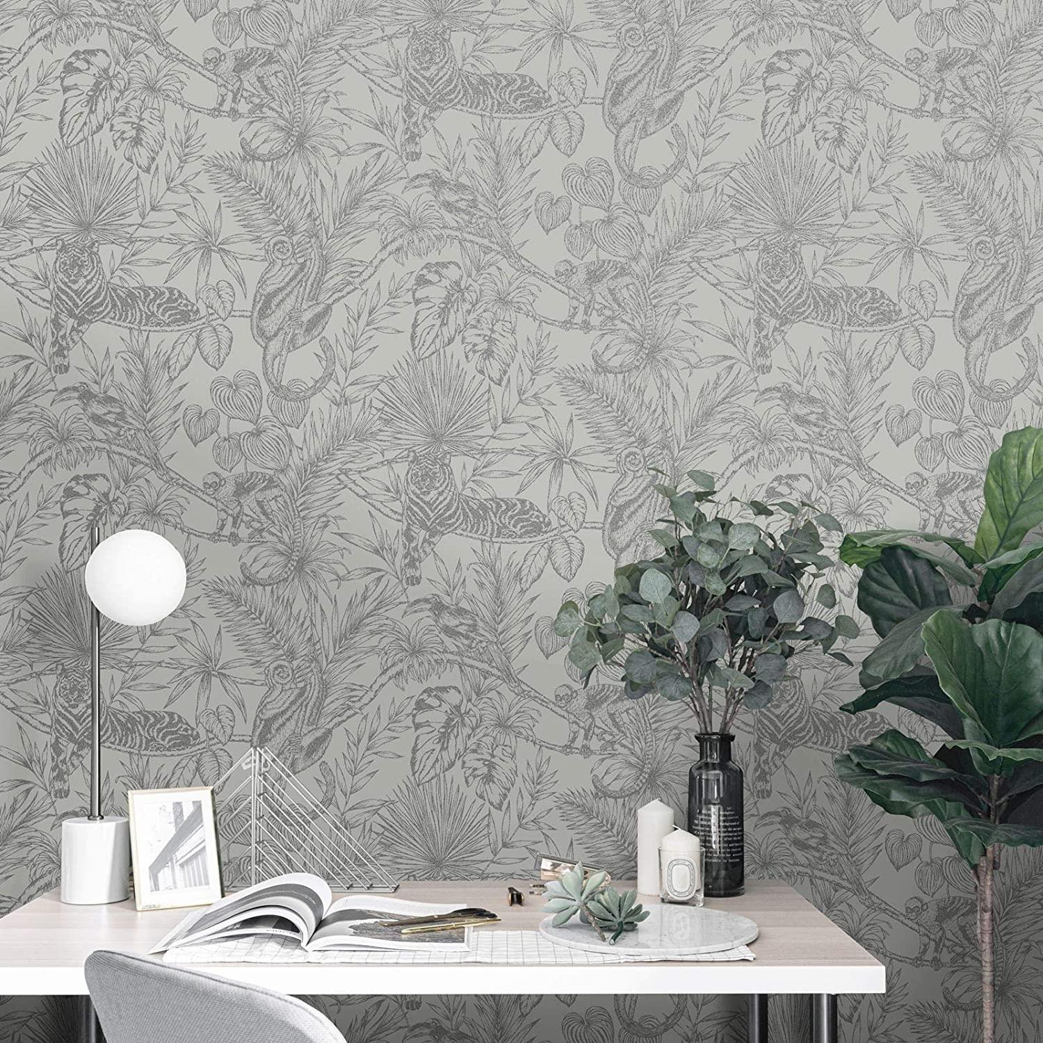 Sumatran Wallpaper Grey/Silver Holden 65762