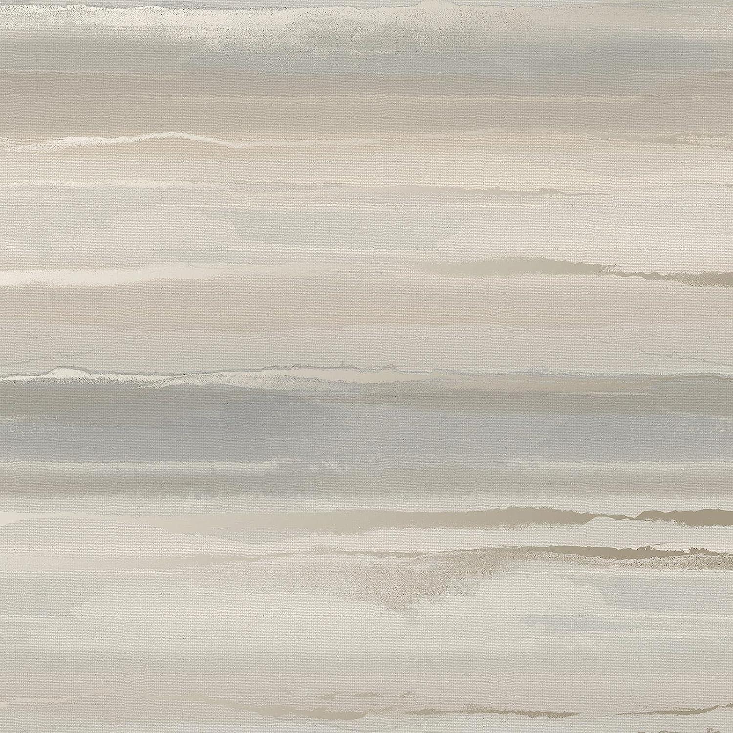 RASCH (U.K) Limited Horizon Wallpaper - Modern Wallpaper for Living Room, Bedroom, Fireplace - Decorative Luxury Wall Paper with Landscape Design & Natural Tones (Metallic Silver & Gold)