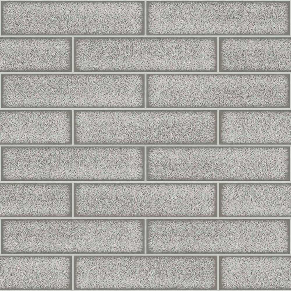 Holden Decor Tiling on a Roll Celadon Gloss Tile Grey Wallpaper 89387 - Kitchen