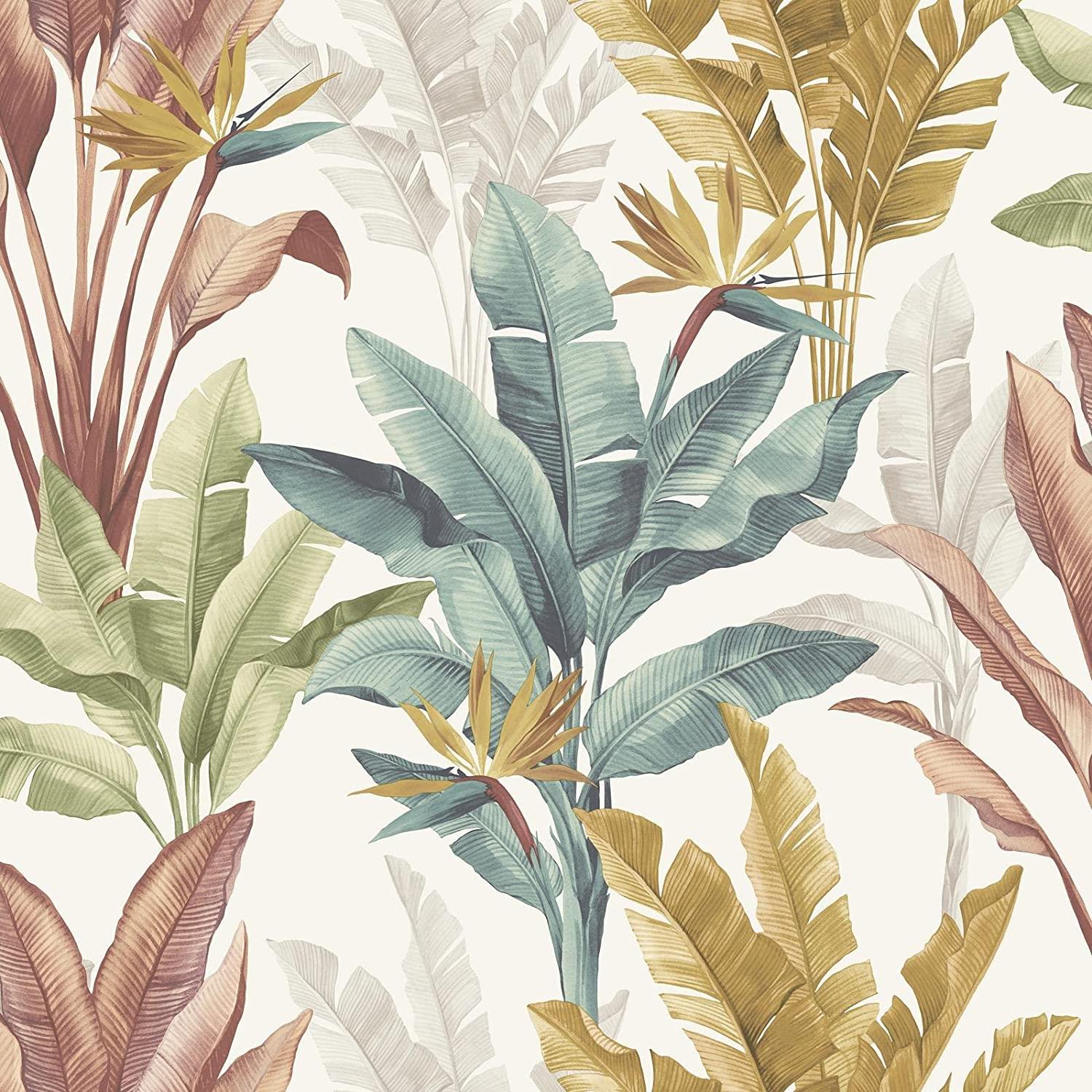 Rasch Akari Madagascar Tropical Leaf Multicoloured  Wallpaper 282879 - All Rooms