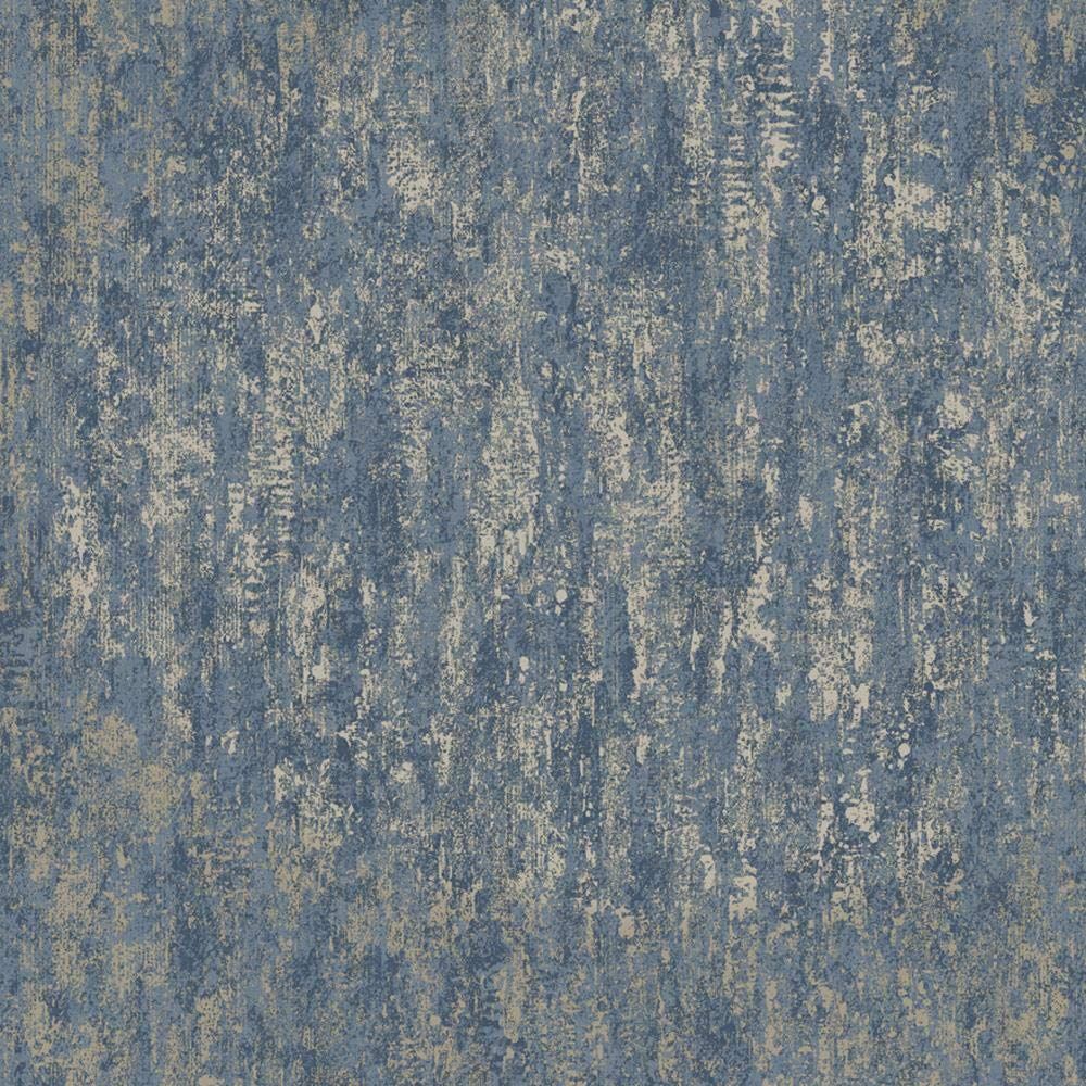 Industrial Textured Metallic Wallpaper Navy Blue Gold Stone Steel YöL