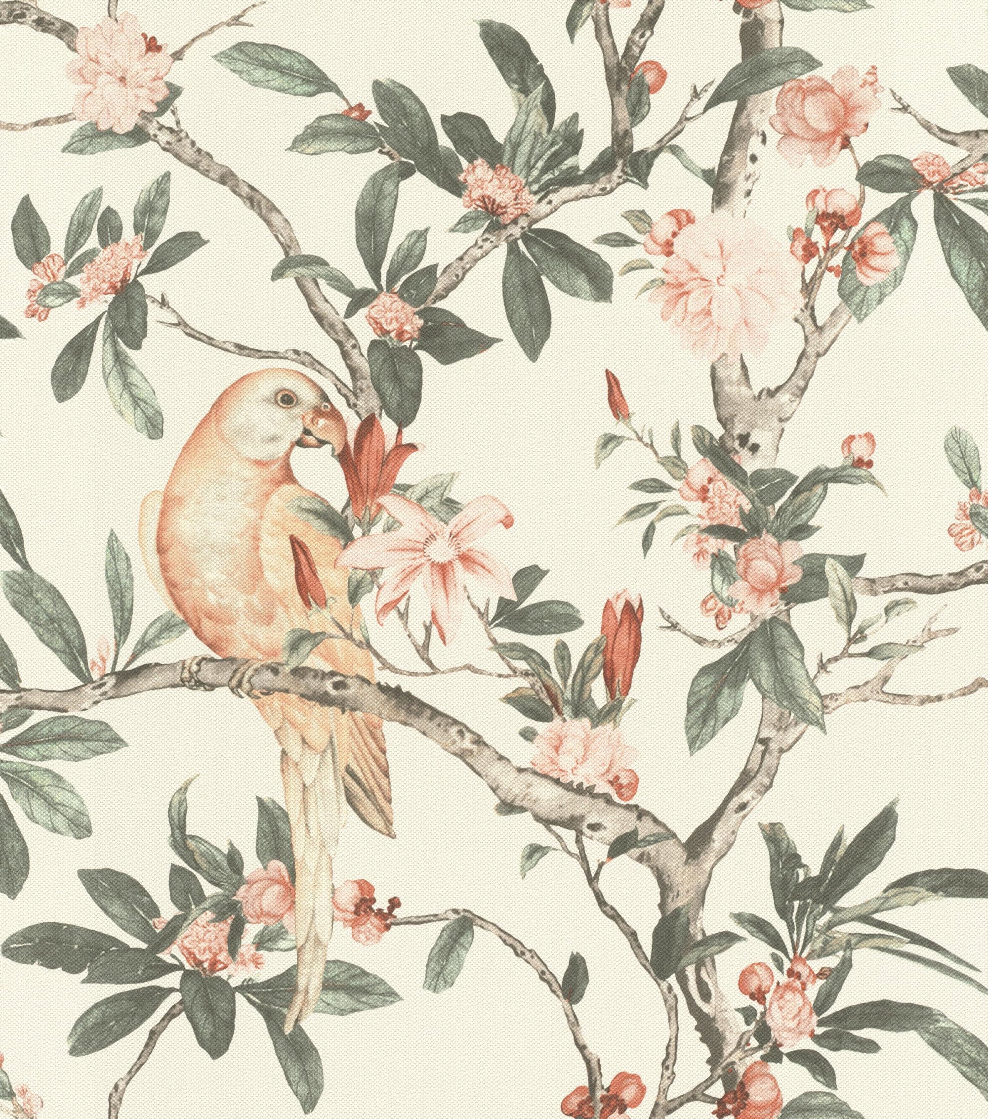 Rasch Wallpaper 543315 Exotic Bird Cream/Blush