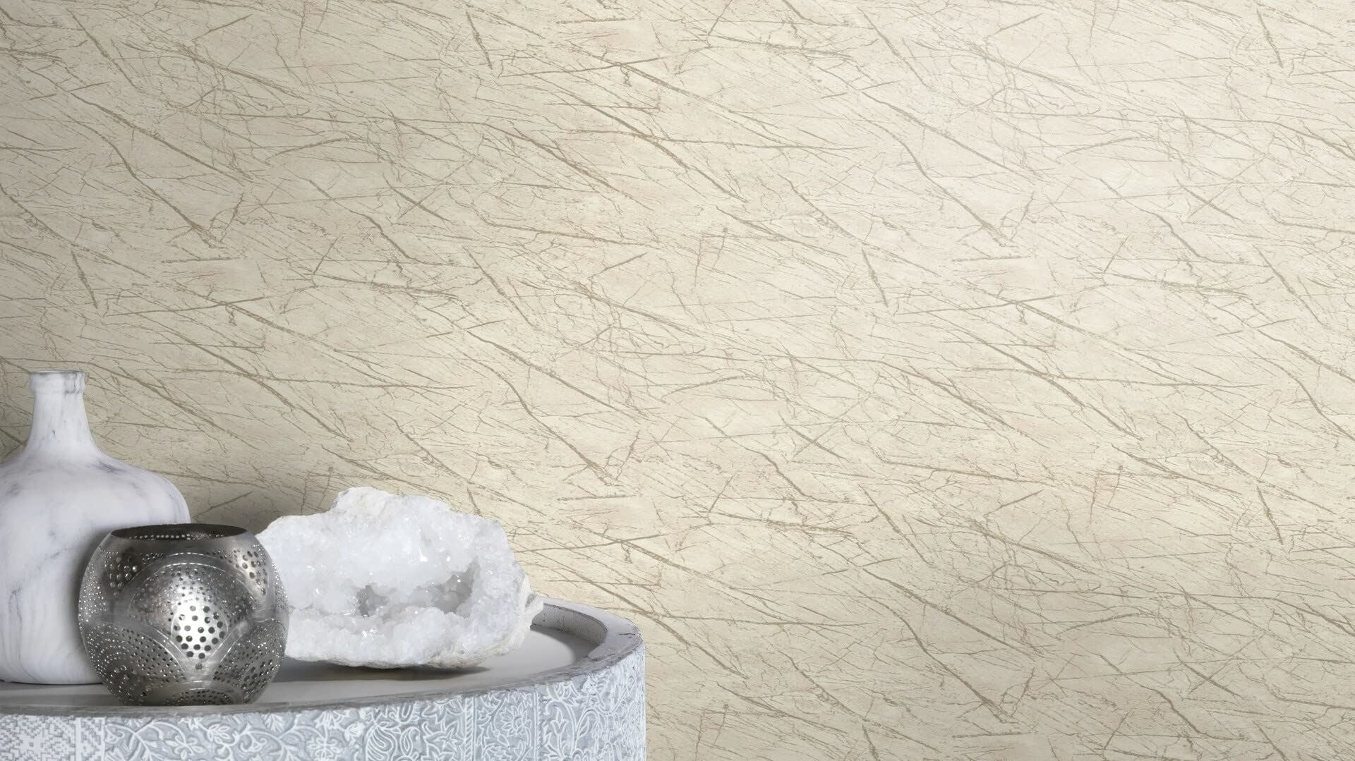 Rasch Tapeten Non Woven Wallpaper (Industrial) Beige golden 10,05 m x 0,53 m Factory IV 428926