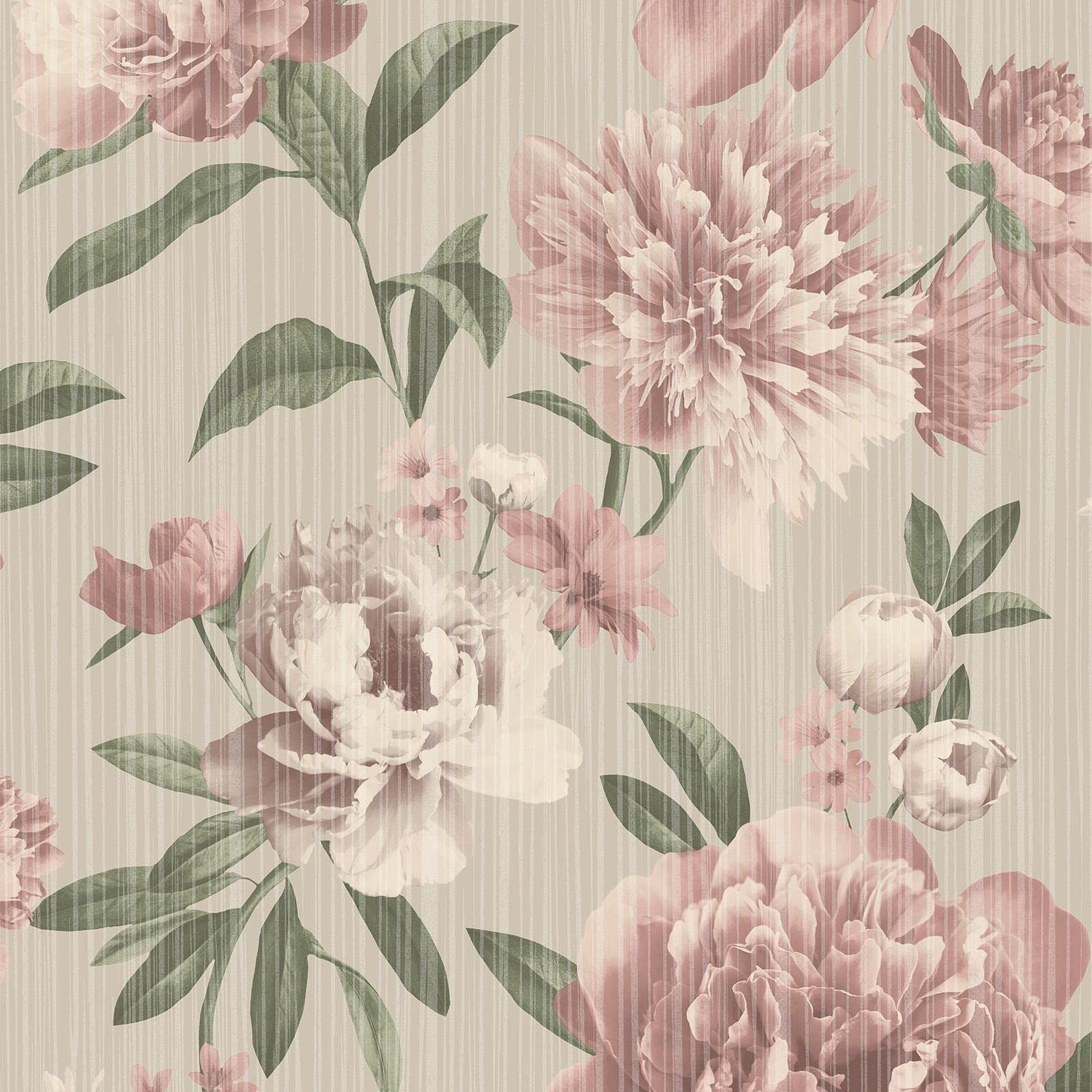 RASCH (U.K) Limited Valentina Big Bloom Wallpaper - Modern Wallpaper for Living Room, Bedroom, Fireplace - Decorative Luxury Floral Wall Paper with Blooming Flowers & Subtle Glimmers (Pink)