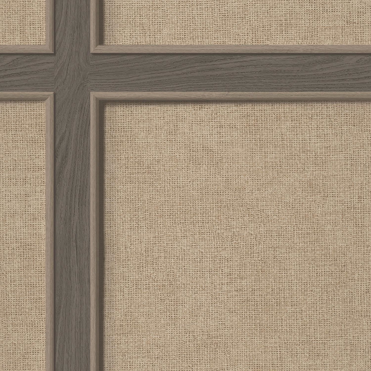 Rasch Dark Oak Brown Wood Panelled Weave Grain Wallpaper - Carved Trendy Modern Contemporary Feature Wall