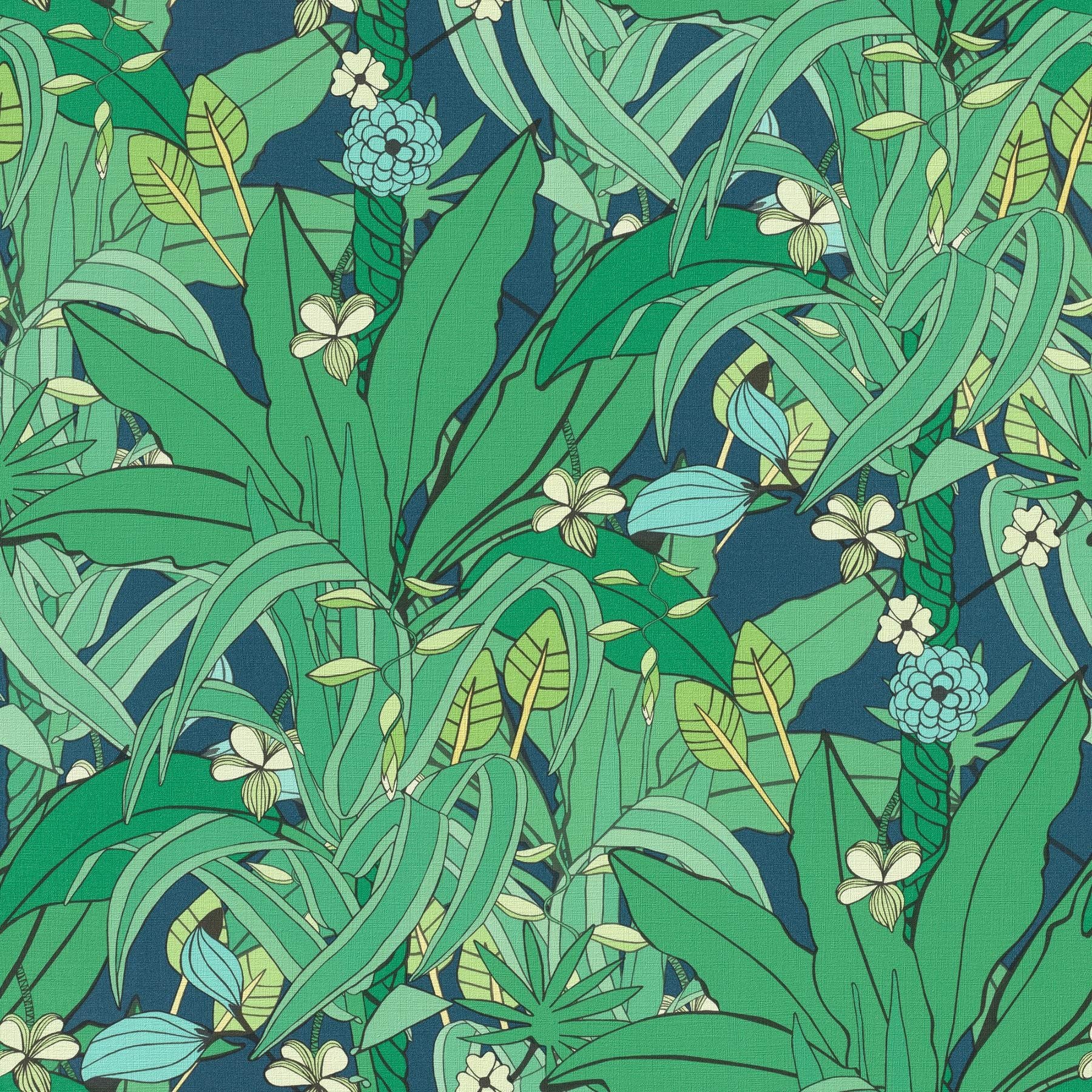 Rasch Tapeten Non Woven Wallpaper (Exotic) Blue 10,05 m x 0,53 m Club Botanique + Claas II 538922