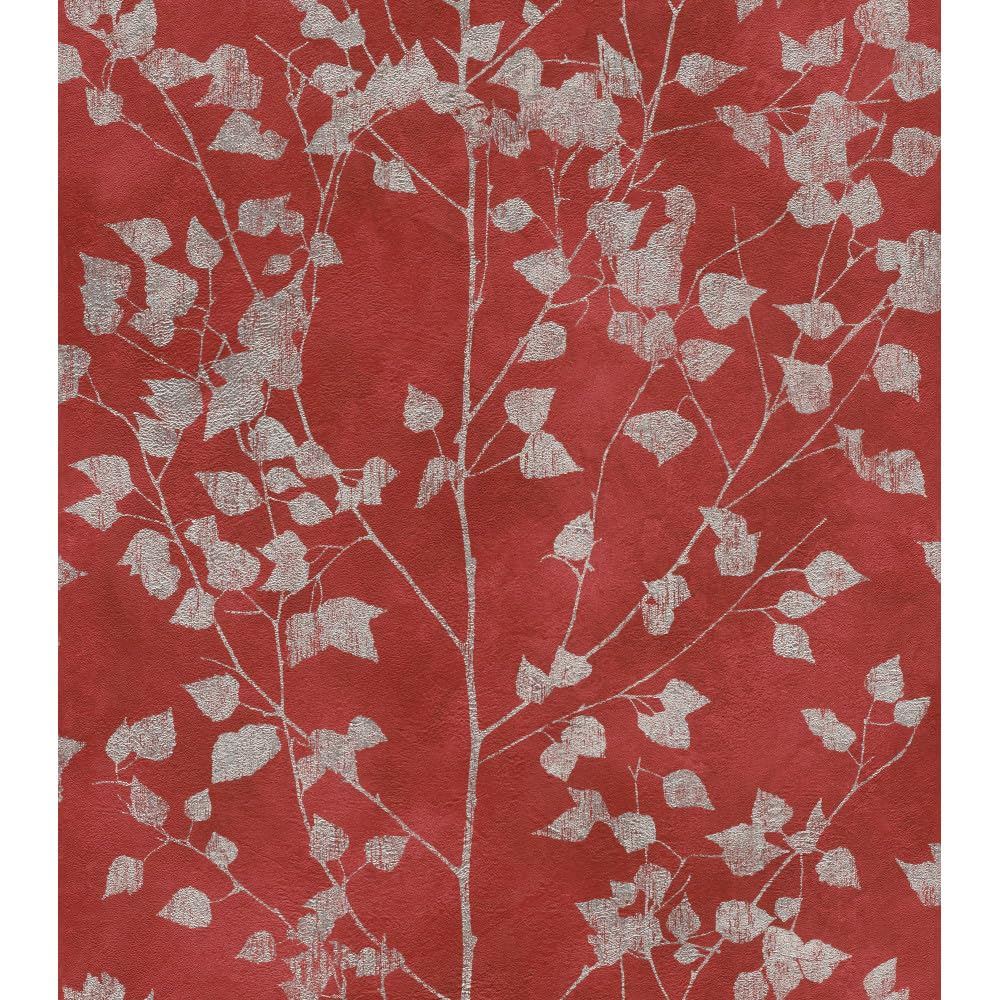 Rasch Tapeten Non Woven Wallpaper (Botanical) red Silver 10,05 m x 0,53 m Finca 416640