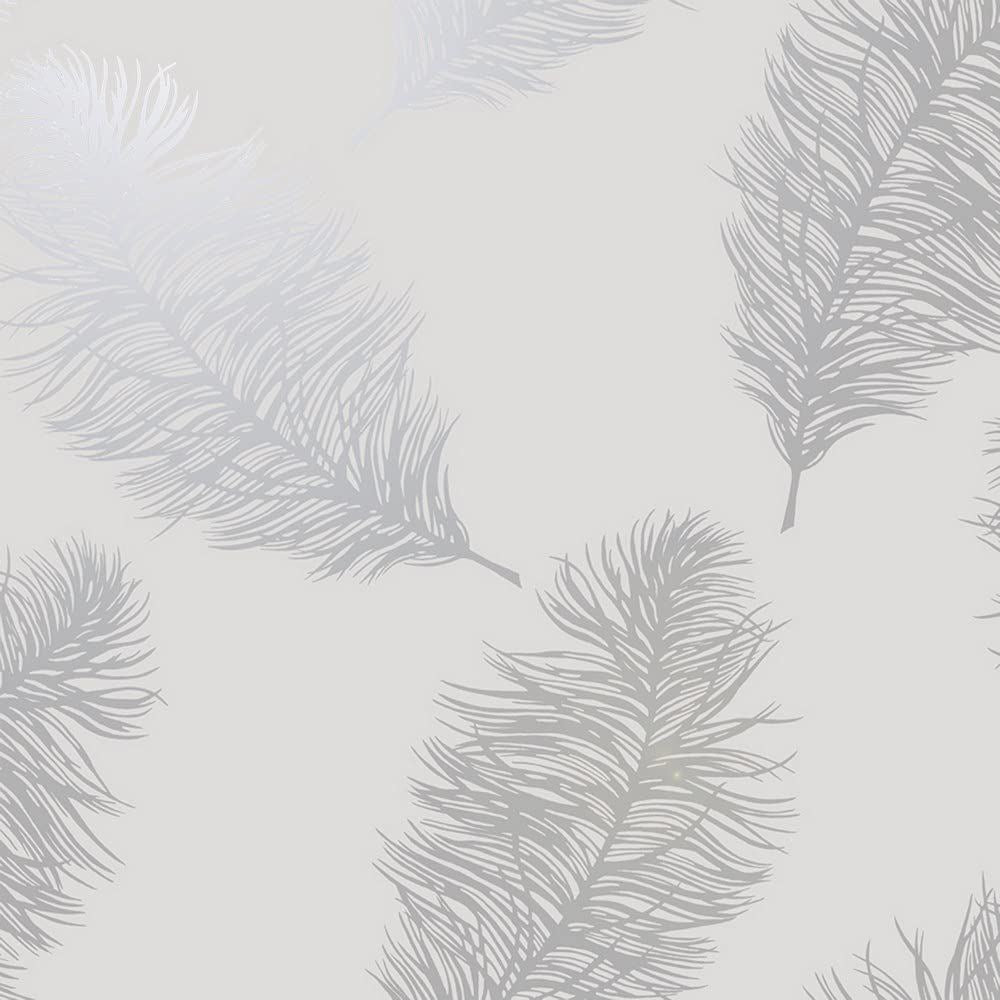 Holden Decor Feather Wallpaper Roll Grey/Silver 12626