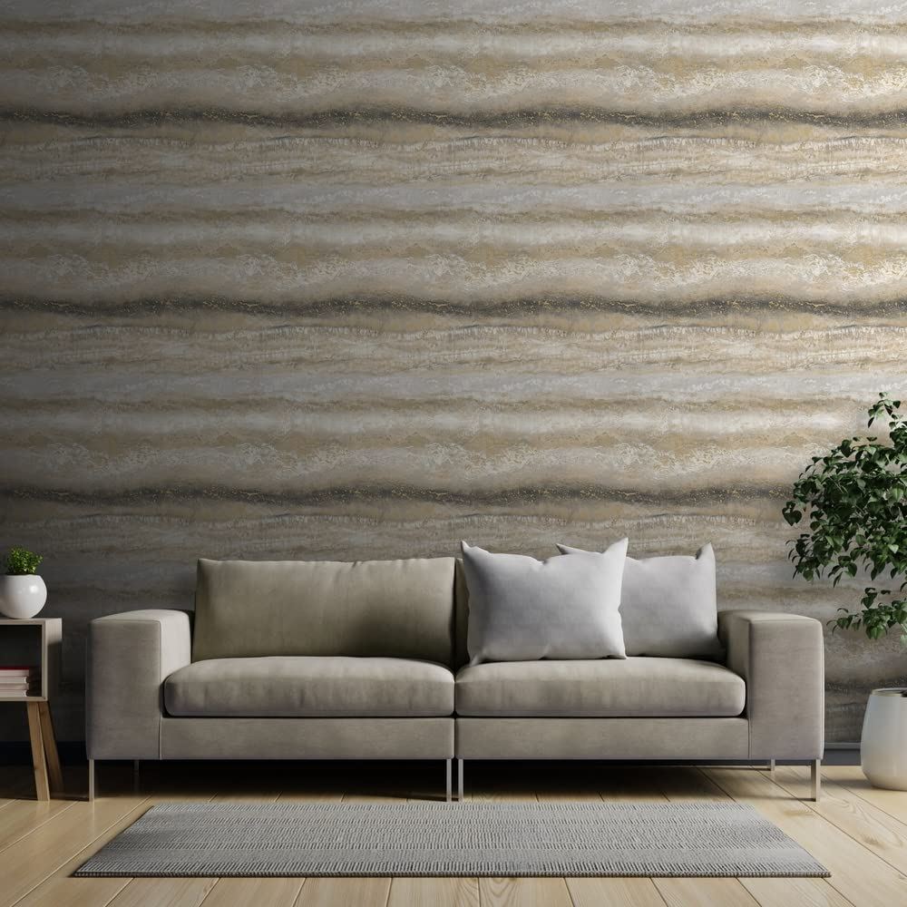 Muriva Wallpaper 189502 Semper Marble Gold Full Roll