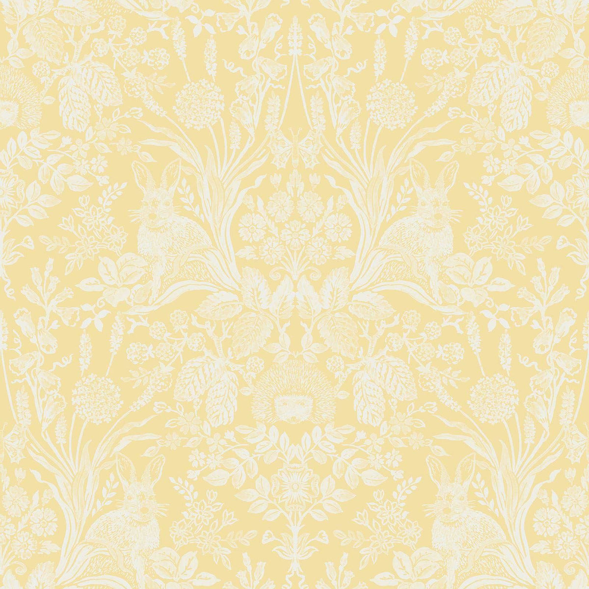 Holden Decor Whitcliffe Harlen Yellow Wallpaper 90806 - Woodland Animals