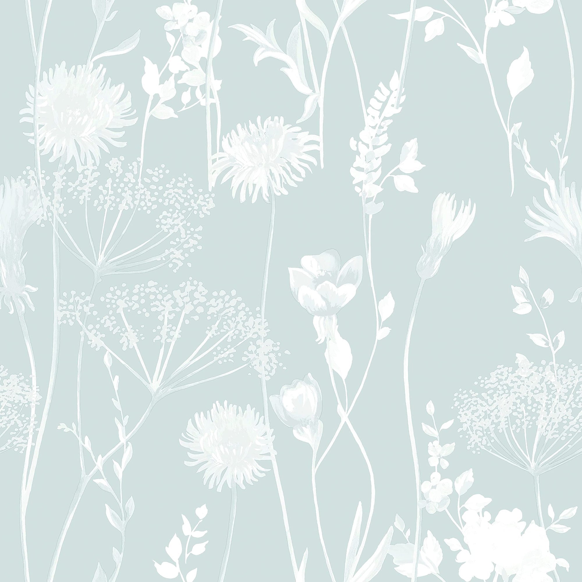 Catherine Lansfield Meadowsweet Floral Wallpaper White/Grey